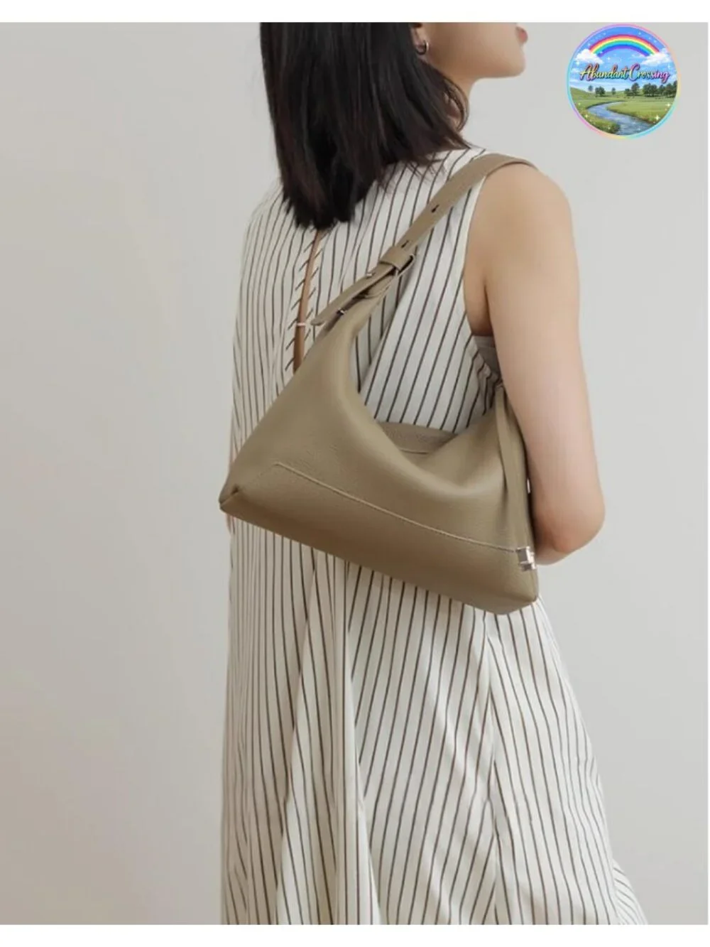 Genuine Leather Crossbody Bag Slouchy Hobo Shoulder Bag Adjustable Strap
